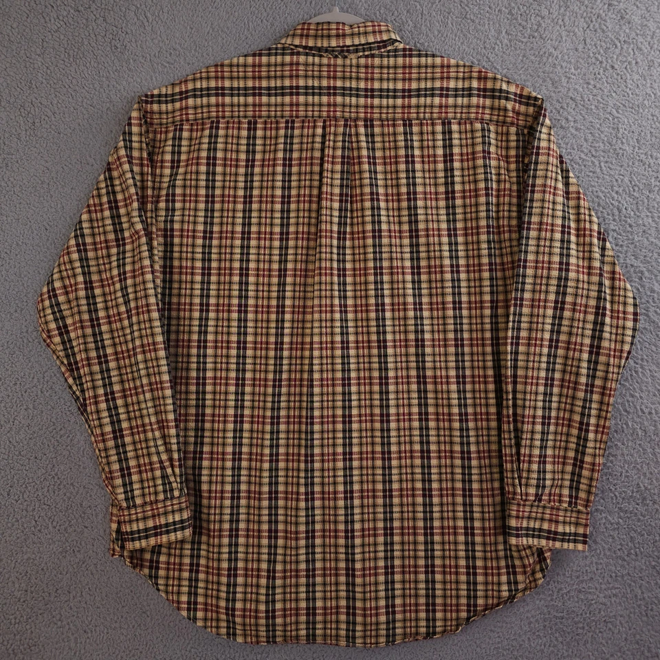 Vintage Tommy Hilfiger Shirt Mens XL Brown Red Plaid Long Sleeve Button Down Y2K - Image 3 of 4