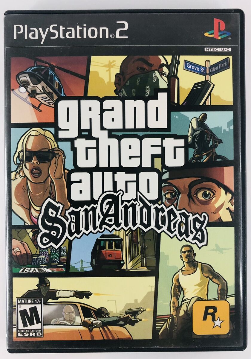 Jogo GTA San Andreas Original PS2 Raro Playstation 2 Manual e Mapa Poster