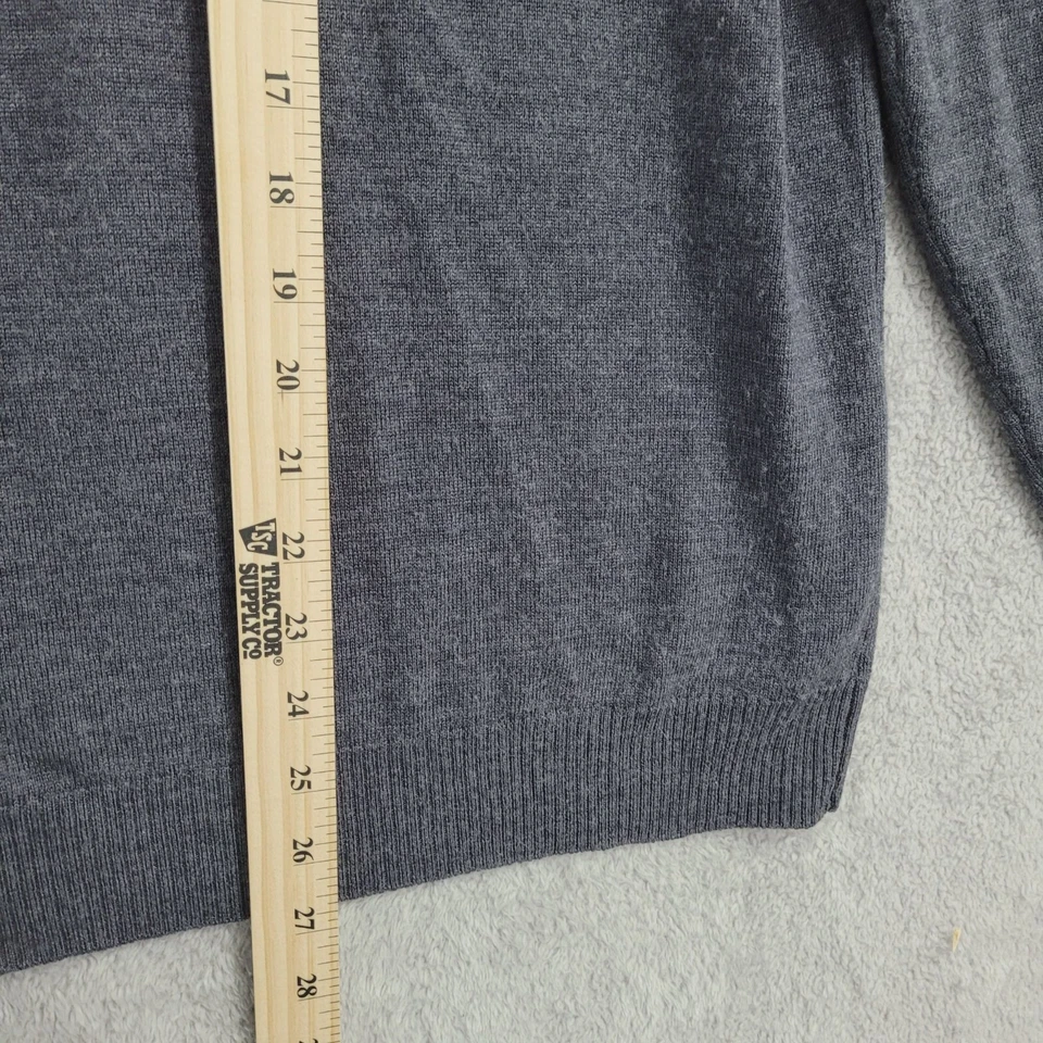 Suéter Piattelli Barneys New York Para Hombres Gris 1/4 Cremallera L 100% Lana Merino 28CT Foto 3 de 4