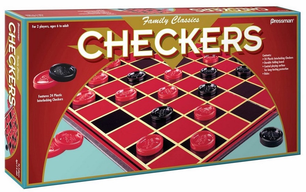 Family Classics Checkers - with Folding Board and Interlocking Checkers