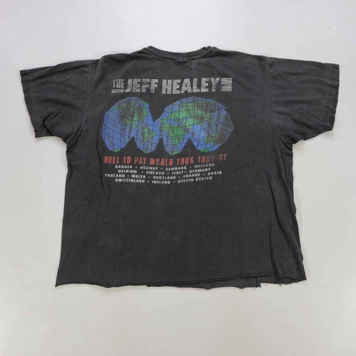 Rare VTG The Jeff Healey Band Hell To Pay 1990-91 World Tour T 