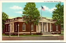 Linen Postcard U.S. Post Office in Martin, Tennessee