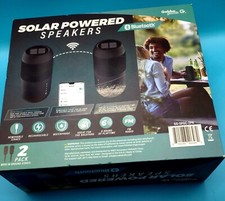 2Pack Outdoor Bluetooth Waterproof Solar Powered Speakers Optional Stakes Music