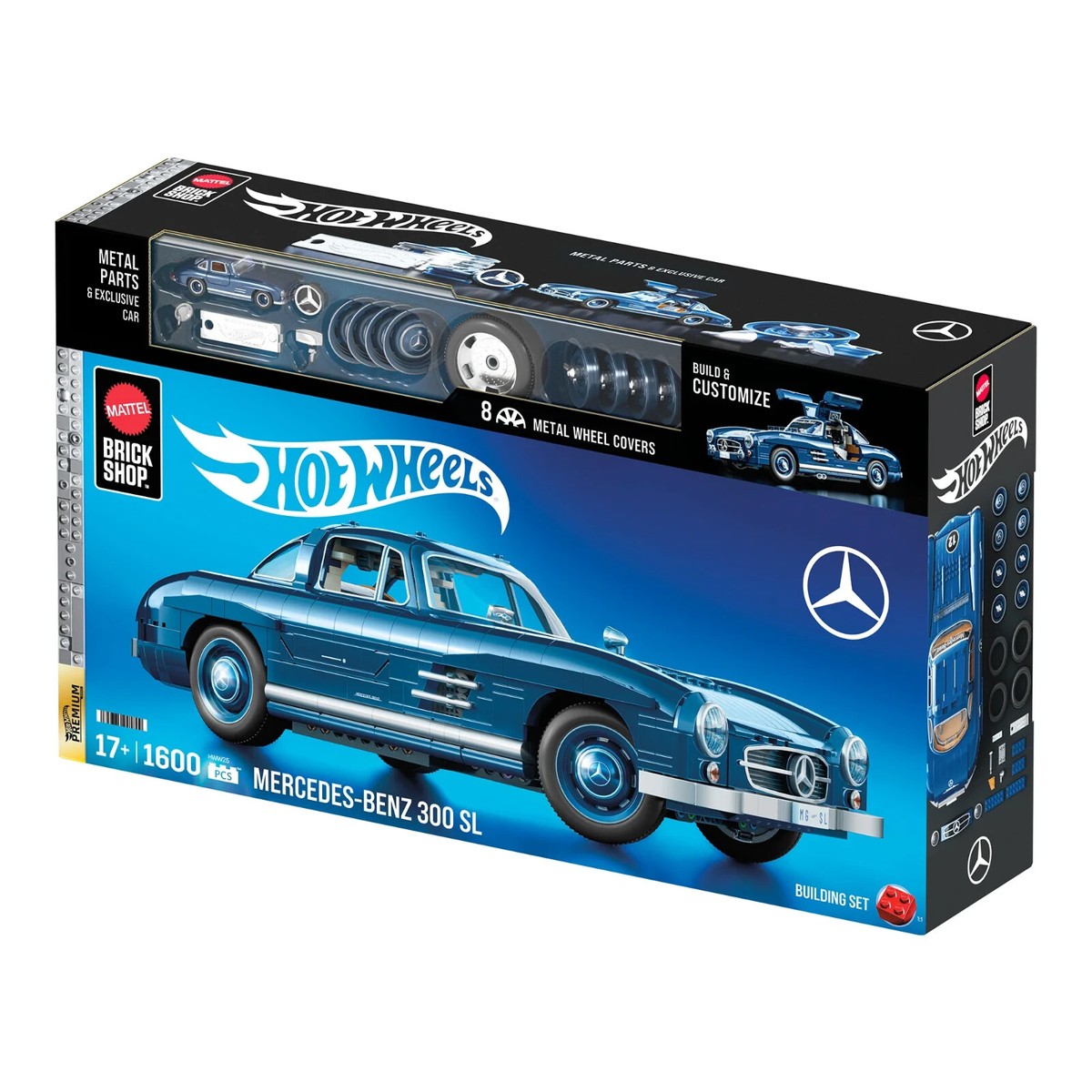 Mattel Brick Shop Hot Wheels Mercedes-Benz 300 SL Building