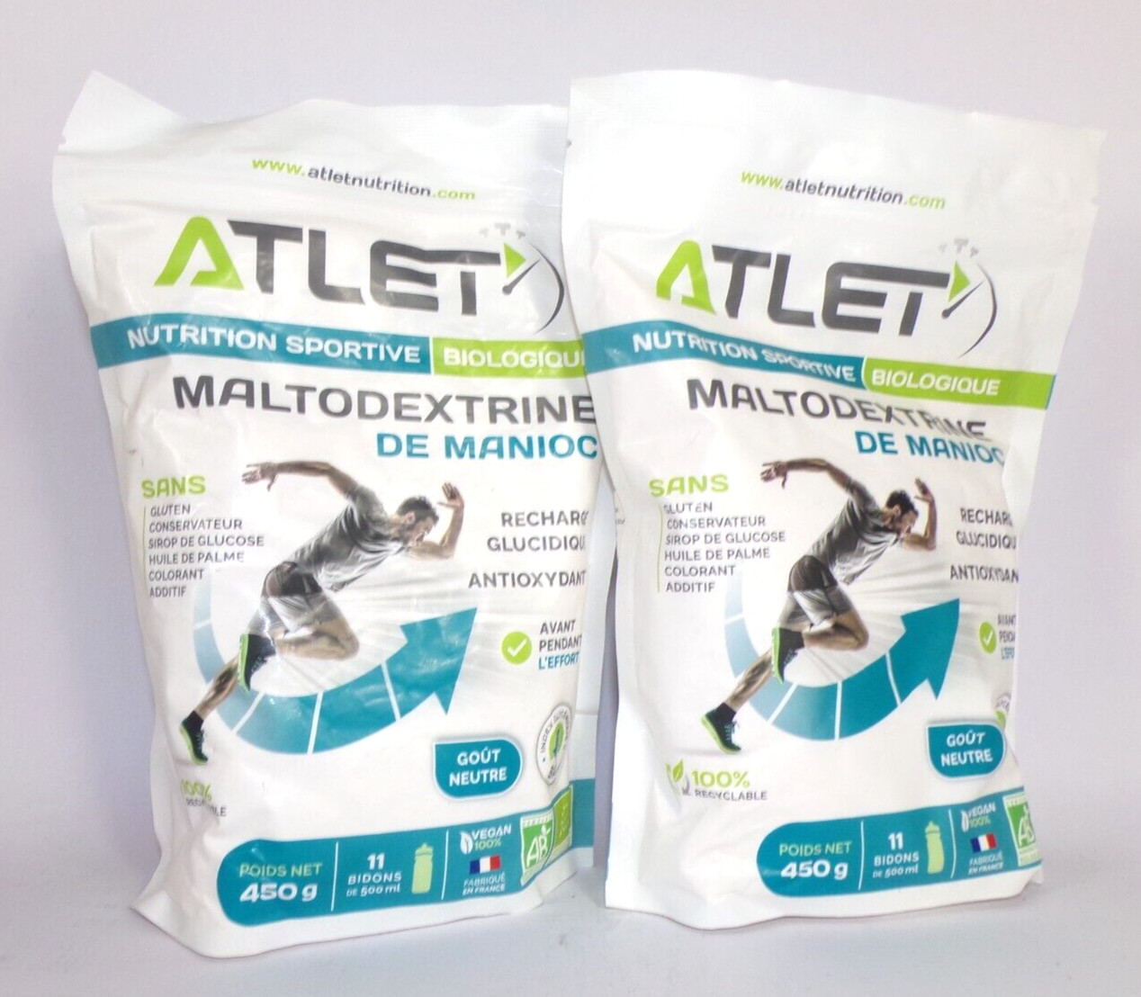 Atlet Nutrition Maltodextrine De Manioc Bio 2 X 450G Gout Neutre - 01/2026