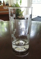 ANCHOR HOCKING Cubist 10 Oz Flat Tumbler / Cooler 5 1/8" Mid Century Modern