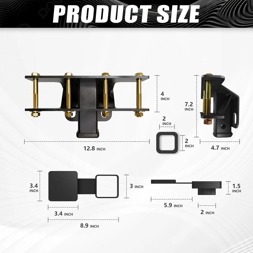 Tow Hitch Trailer Kit for 2007-2018 Jeep Wrangler JK JKU ( 2 &4 doors ) w/Cover - Image 2 of 4