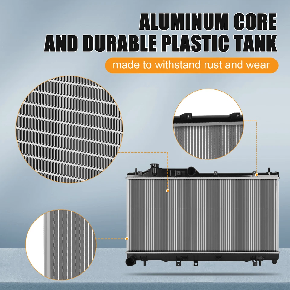 Conjunto de radiador de aluminio plateado para Subaru Impreza 2008-2015 4 puertas 2,0 L 2,5 L Foto 4 de 4