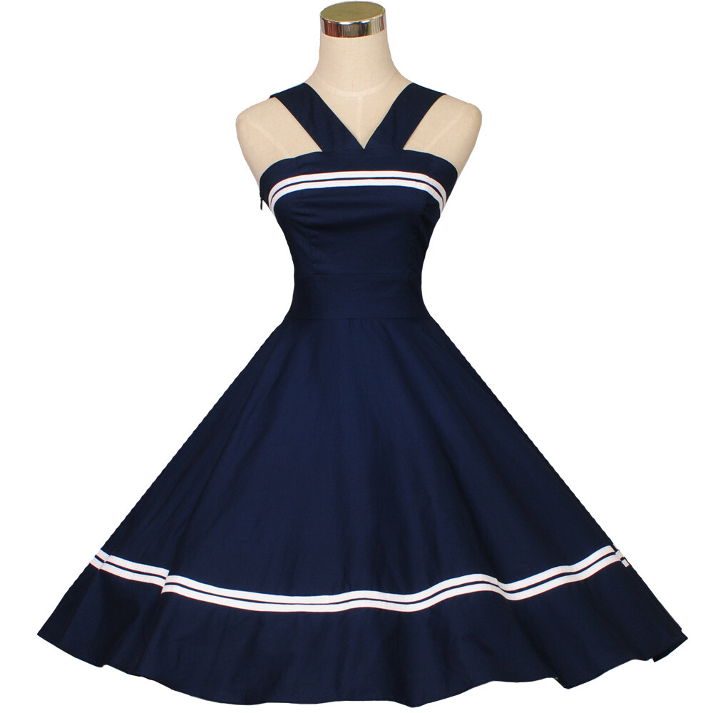retro cotton dresses Vintage 1950s Blue Floral Cotton Dress – ALEXANDRA-KING