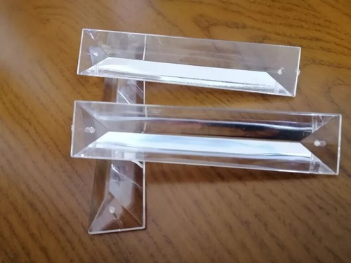 10Pcs 4" Acrylic Crystal Prism Chandelier Lamp Parts 2Holes Prism Part Pendant - Bild 5 von 10