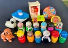 Primo Little People Vintage 1960s-70s Fisher-Price Figures, Animals, Furn, More