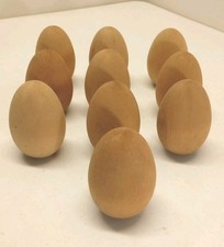 10 Unfinished Wood Small Egg 2.5" H x 1.75" W Easter Farm Art Craft