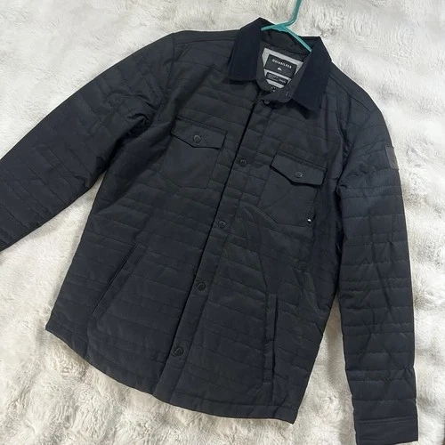 Quicksilver Black Jacket Size Medium Mens Quilted Chore Front Snap Puffer - product listing photo