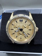 TechnoMarine Sea Dream Men's Watch 42MM Case Black/Gold Tone Day-Date TM-719024