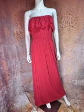 Sexy Red Strapless Maxi Dress