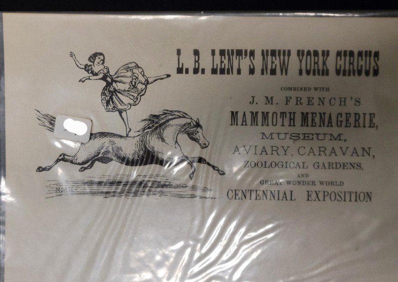 L.B. LENT'S NEW YORK CIRCUS LETTERHEAD CENTENNIAL EXPOSITION