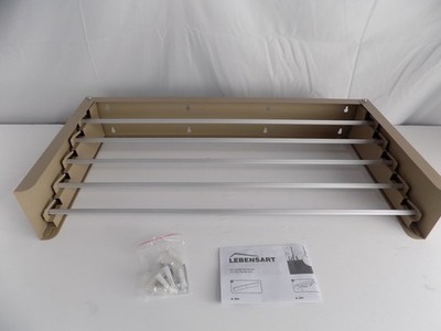 Lebensart Laundry Fold Away Wall Mount Drying Rack 27.5 in. NEW