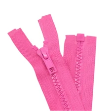 #5 32 inch Separating Jacket Zippers 2 PCS Rose Red Molded Plastic Bulk