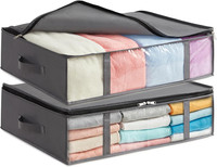 2 StüCk 40L Unterbett Aufbewahrungsbox, Faltbare Unterbettkommode