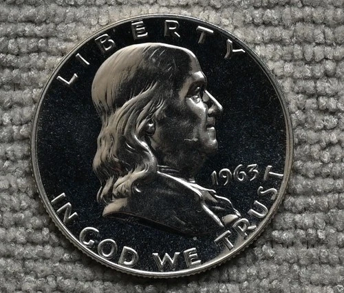 1963 Franklin Half Dollar Silver Proof Deep Cameo-No Reserve-24 Hour Auction