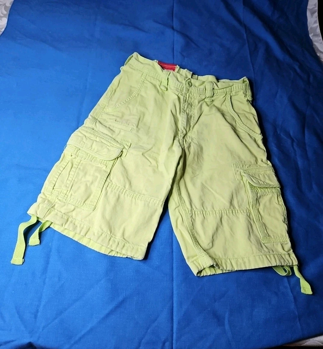 Jordan Craig Pantaloncini Cargo 32 Doppia Patta 7 Tasche Utility Verde NEON