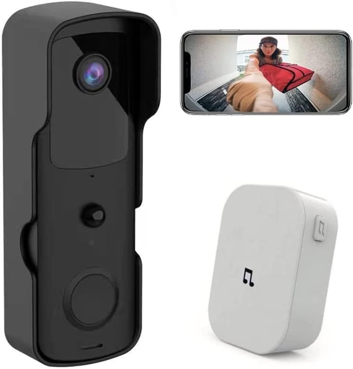 TKMARS Videocitofono Campanello Wifi 1080P 155 gradi Obiettivo grandangolare