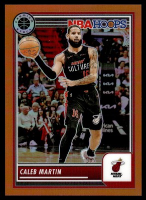 2023-24 Hoops Premium Stock Orange Holo Caleb Martin 299/299 Miami Heat #187