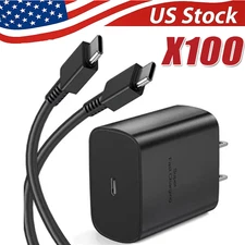 25w Type USB-C Fast Wall Charger+6FT Cable For Samsung Galaxy S20 S21 5G lot US