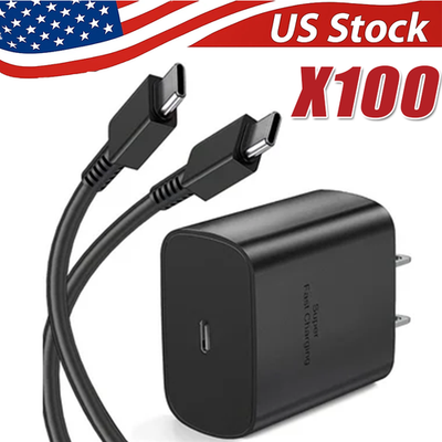#ad 25w Type USB C Fast Wall Charger6FT Cable For Samsung Galaxy S20 S21 5G lot US $609.49