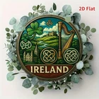 Vintage Ireland-Themed Aluminum Circular Plaque Tin Metal Signs Home Décor 8x8