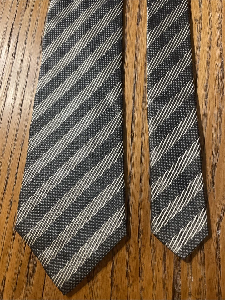 Corbata de seda a rayas Lanvin vintage usada en excelente estado para hombre de diseñador hecha en Italia Foto 4 de 4