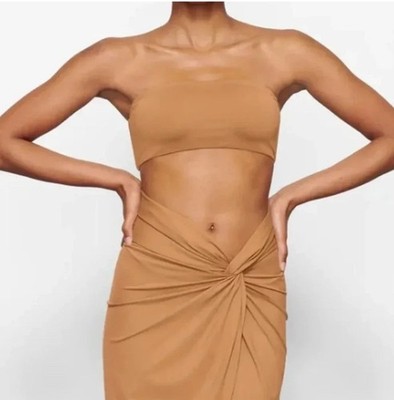 NWT KIMS SOLD OUT Recycled Swim Bandeau Bikini Top in Almond Size Large