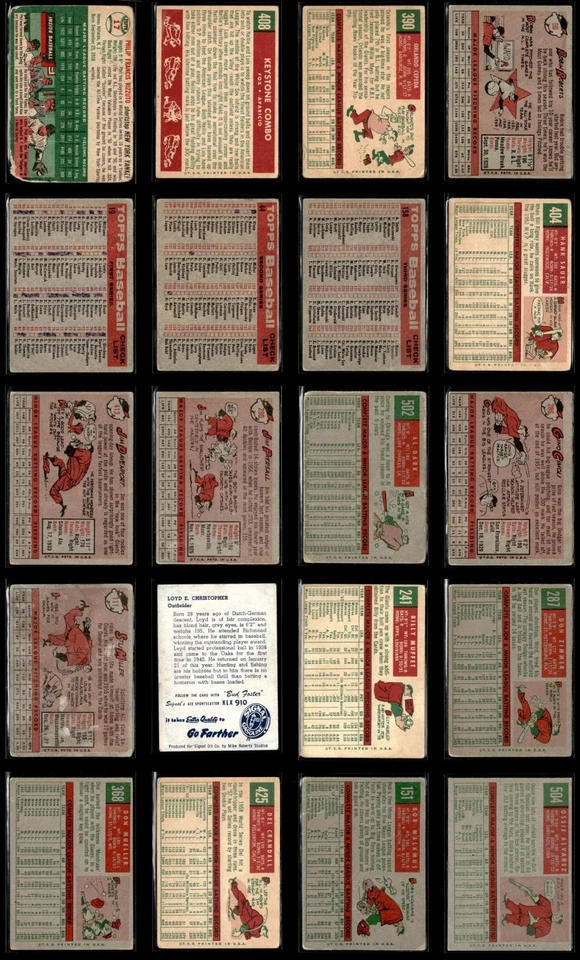 20 世纪 50 年代 Topps 棒球卡套装 (20) 名人堂 Rizzuto Cepeda Roberts! * 低等级* — 第 2/4 张图片