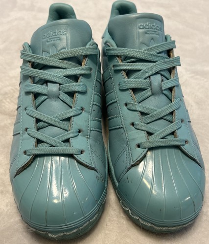 Adidas Superstar Men’s Size 6.5 Adicolor Shock Mint Blue Athletic Shoes Sneakers - Picture 2 of 8