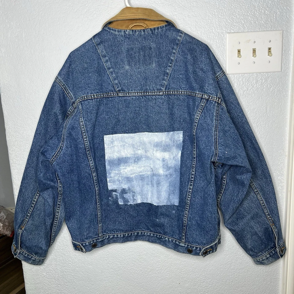 Timberland Weathergear Denim Trucker Men Jean/Suede Jacket 90’ Style Size Large - Image 3 of 4