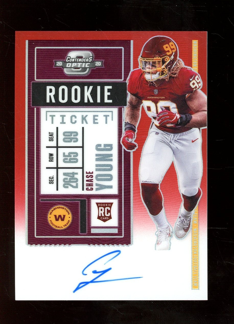 2020 Contenders Optic Red Rookie Ticket #102 Chase Young RC AUTO 55/199