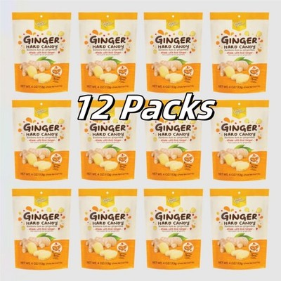 Prince of Peace Hard Ginger Candy with Center-Filled Ginger Burst 4oz (12 Packs)