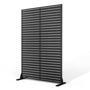 Metal Privacy Screen Outdoor Privacy Screen, Freestanding Fence Panel for Out...
