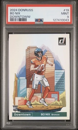 2024 PANINI DONRUSS DOWNTOWN! #19 BO NIX ROOKIE RC PSA 9