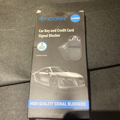 Ticonn Car key Signal Blocker   2 Value Pack - Black - New