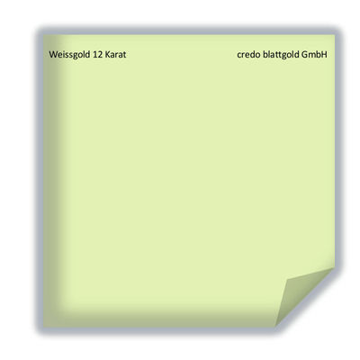 Weissgold Blattgold 12 Karat lose - 10 Blatt - 80 x 80 mm vergolden Gold 