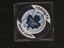 SYLVAIN LEFEBVRE AUTOGRAPH SIGNED TORONTO MAPLE LEAFS PUCK COA