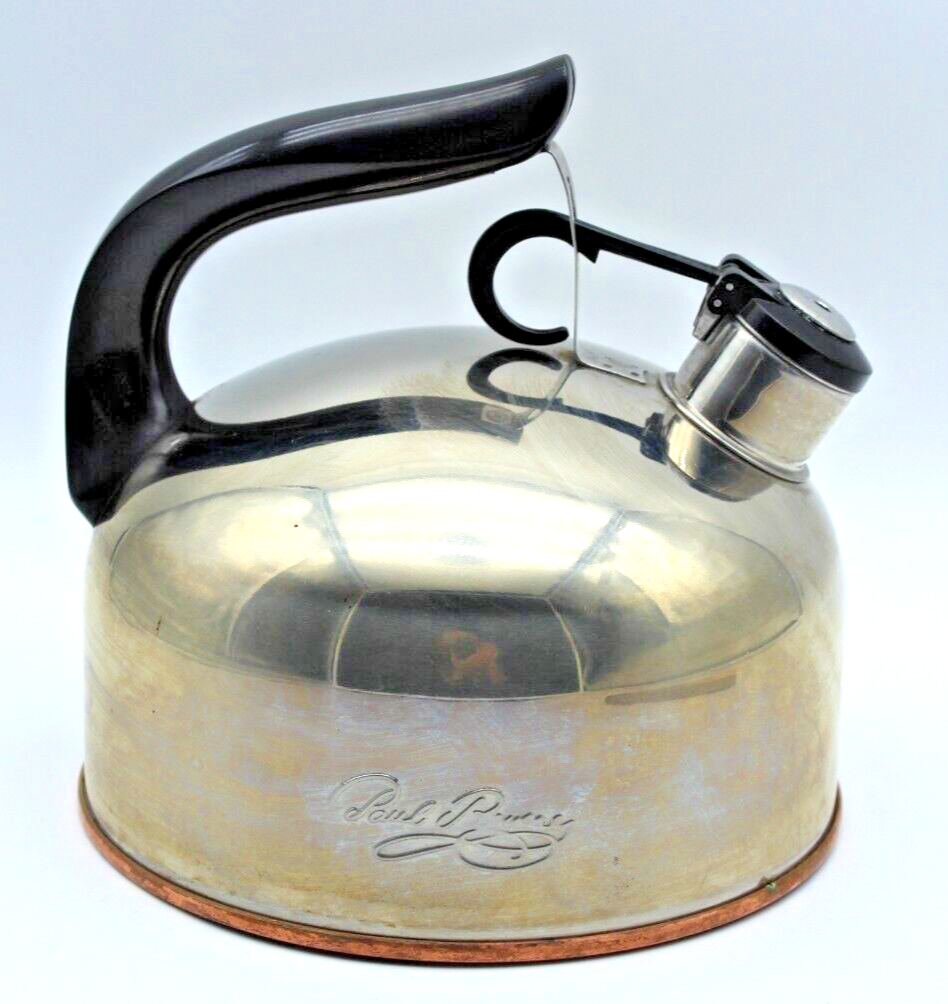 Paul Revere Ware Whistling Tea Kettle Pot 2Qt Copper Bottom