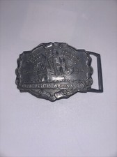 Vintage Livingston Wells  Co. Foreign Gold And Domestic Dealers Belt Buckle