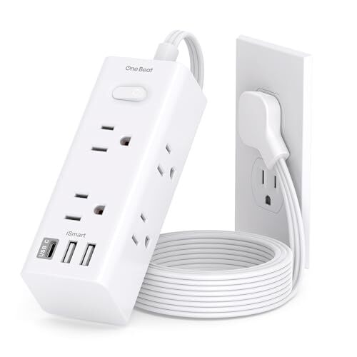 5Ft Extension Cord with Multiple Outlets Flat Plug Power Strip Surge Protecto...-image