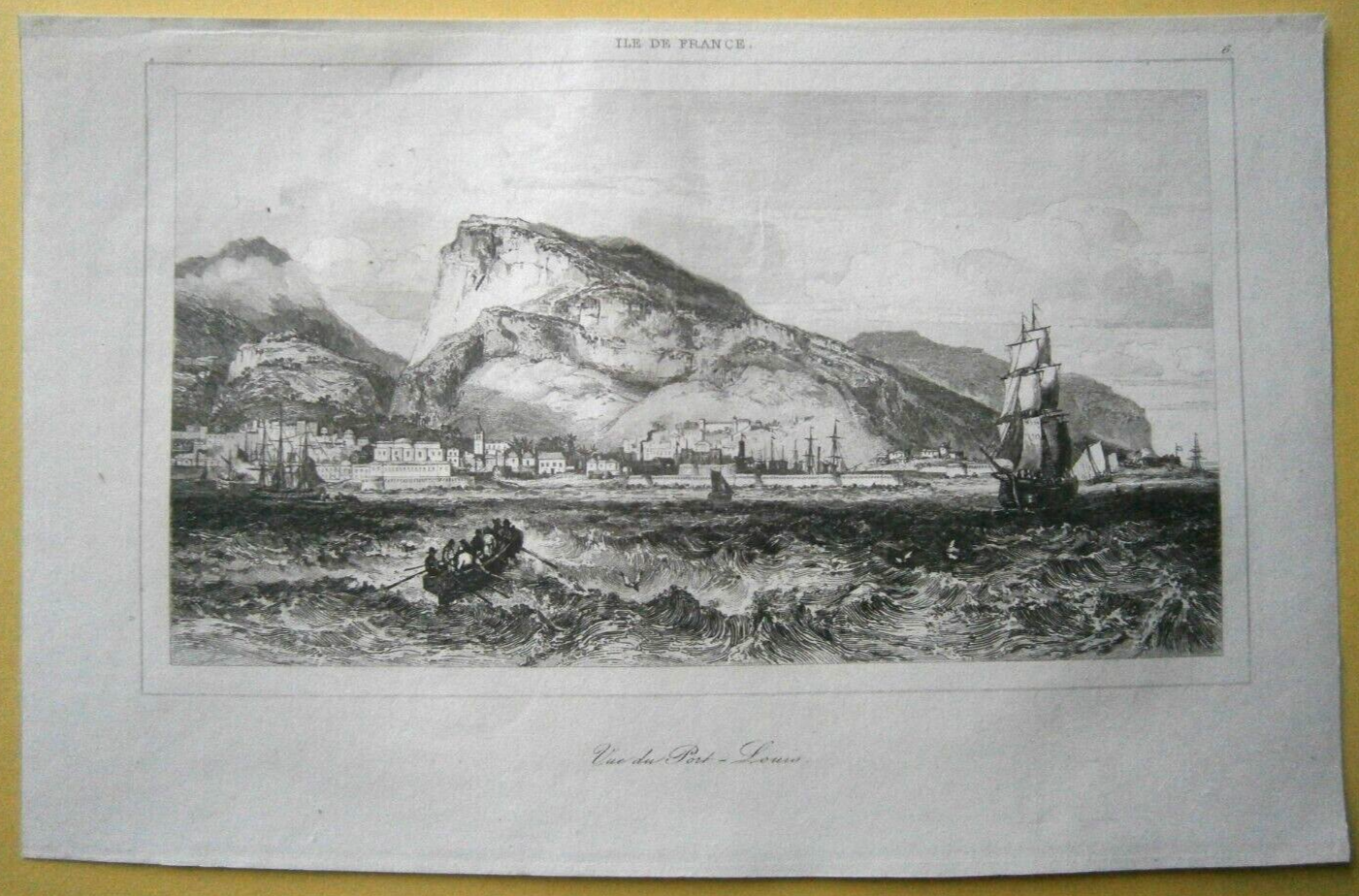 1848 print PORT LOUIS, MAURITIUS, INDIAN OCEAN, #6a