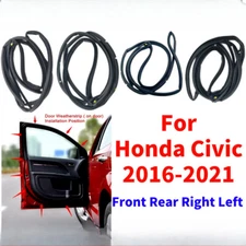 Front Rear Right Left Door Rubber Seals Weather Strip For  2016-2021 Honda Civic
