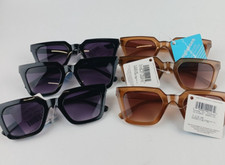 6 PACK FGX SUNGLASSES MIXED LOT 3 BLACK  3 BROWN BOTH OVERSIZED 100 UVA/UVB