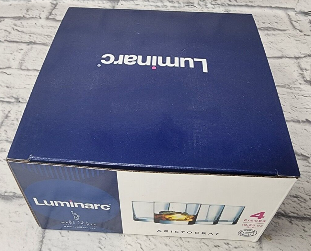 Luminarc Aristocrat 10.25 oz On The Rocks Glasses, Set of 4, Whisky