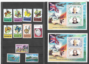 18 GRENADA Used & Unused Stamps  Lot # W 34 (3 Souvenir Sheets)